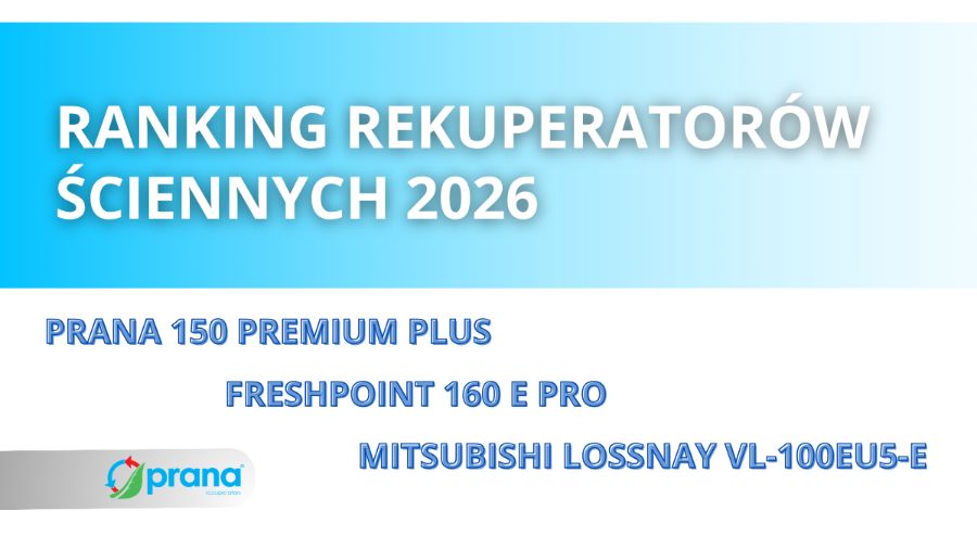 Ranking rekuperatorów ściennych 2026 — PRANA 150, Freshpoint, Mitsubishi Lossnay