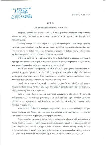 Opinia o rekuperatorach PRANA