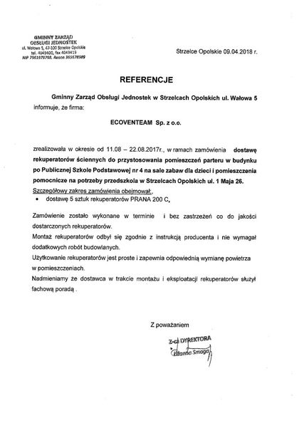 Referencje — Strzelce Opolskie